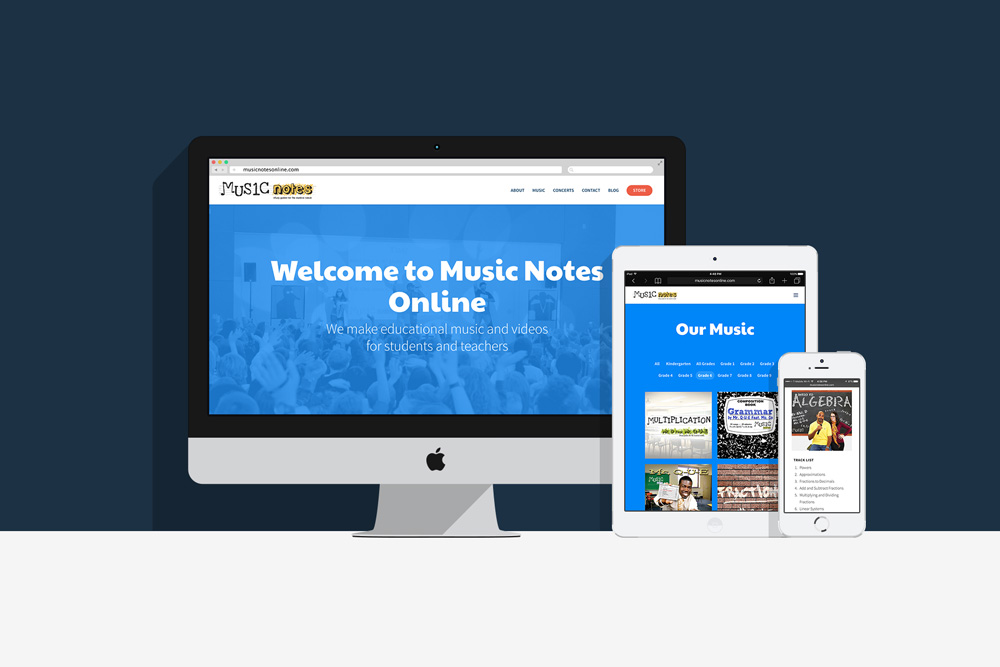 MusicNotesOnline.com website design and development