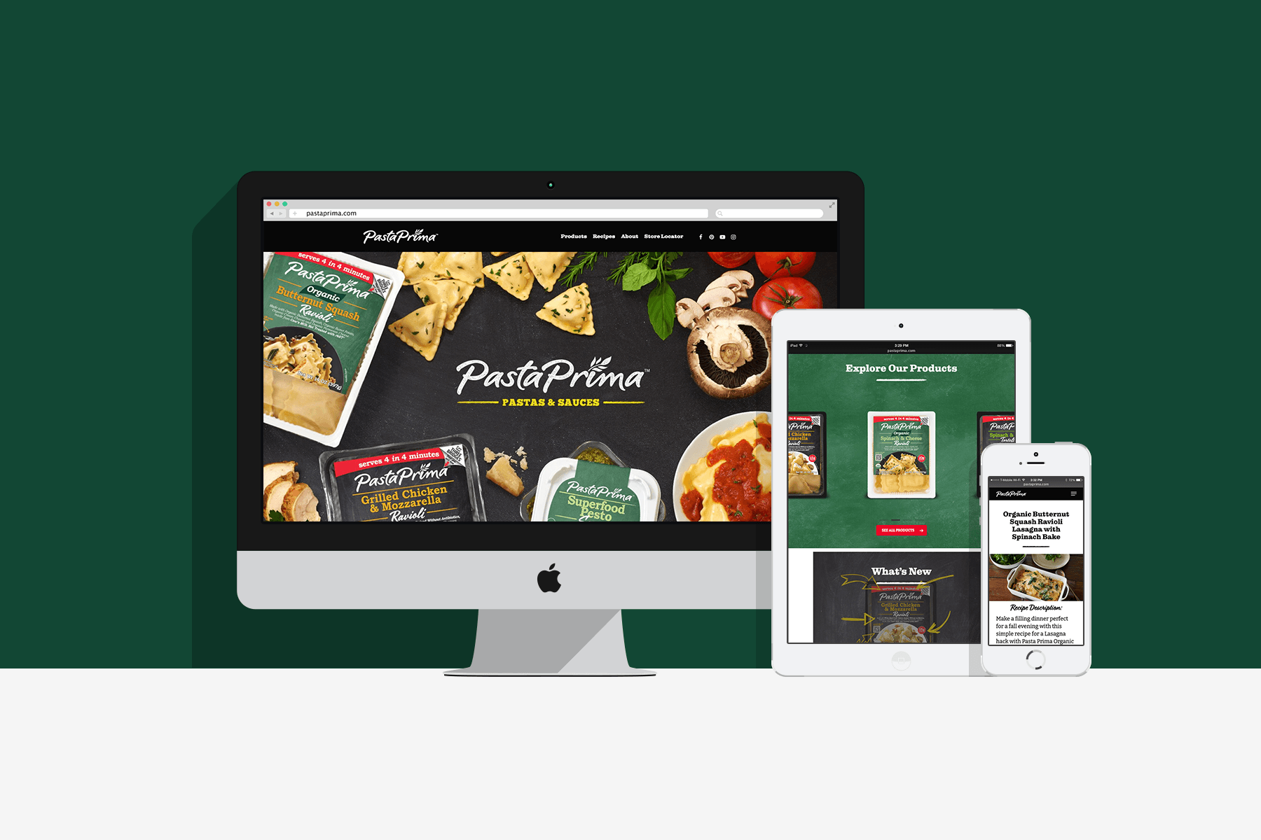 PastaPrima.com website design and development